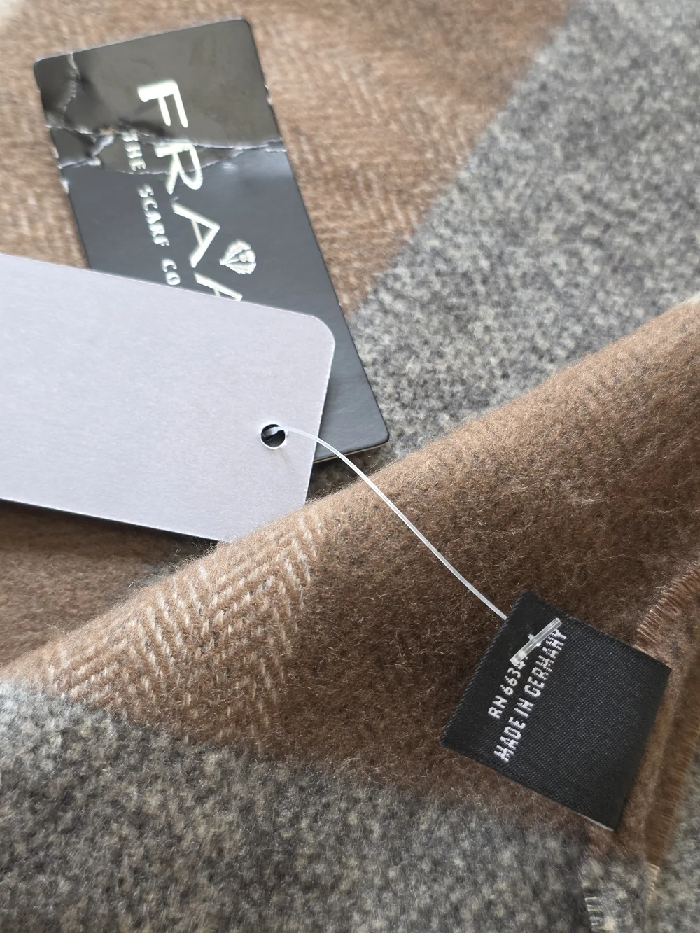 Fraas Men's Striped Wool-Blend Scarf in Black, Brown & Cream